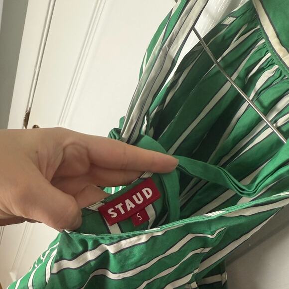Staud Mini Marlowe Dress in Seaweed Stripe S - Picture 8 of 8